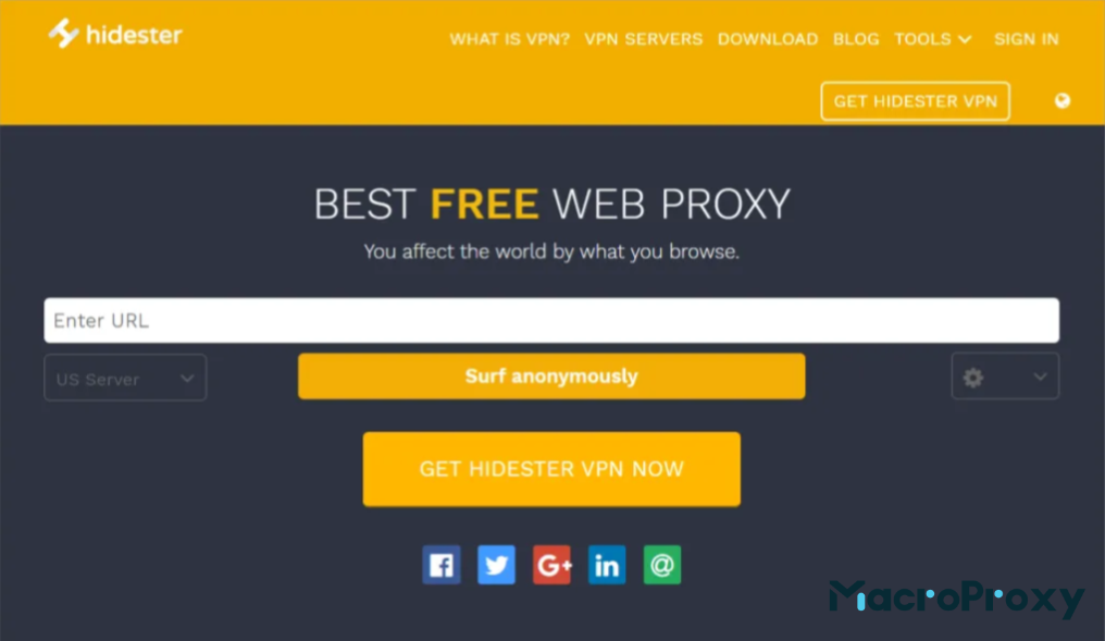 Hidester free web proxy