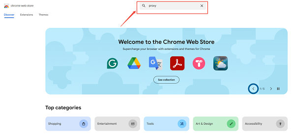 chrome web store search