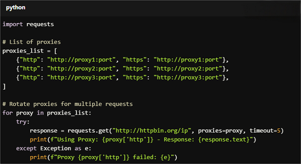 Python Example for Proxy Rotation