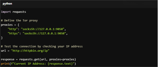 Establish a Connection to Tor Example