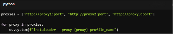 rotating proxies in a loop with Instaloader