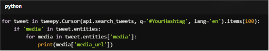 Twitter API: Get media URLs from tweets