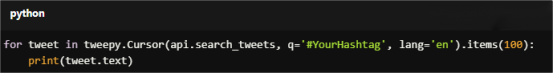 Twitter API：Use the search_tweets endpoint