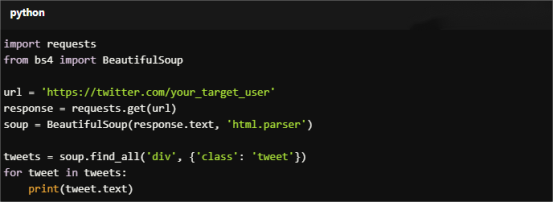 Beautiful Soup：Extract tweets from user timeline