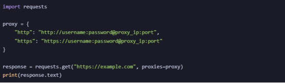 configure proxies in the requests library